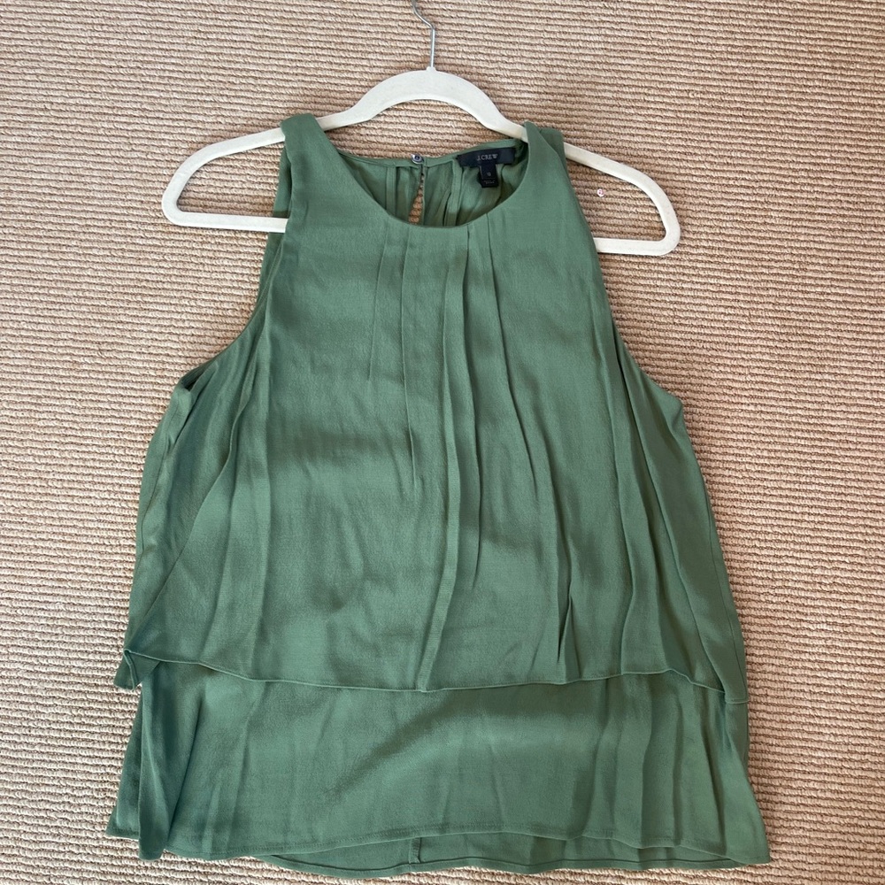 J. Crew Olive Green Sleeveless Blouse
